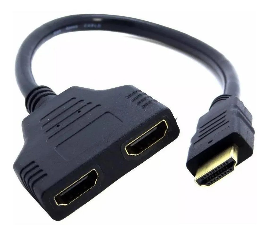 Adaptador splitter HDMI macho para 2 sa das HDMI femea 1080p