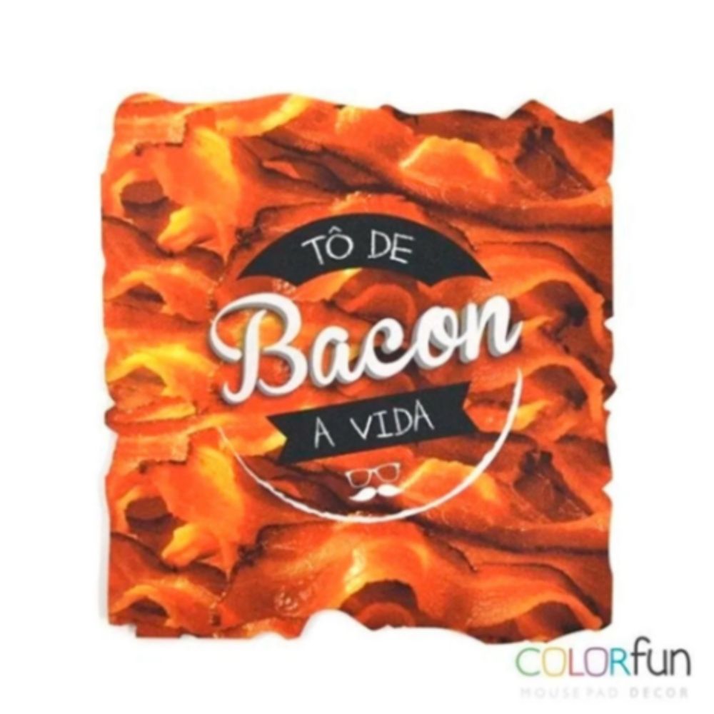 Mousepad em Neoprene Decor Colorfun Bacon